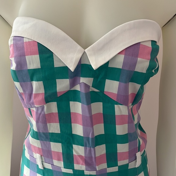 Collectif Monica Candy Gingham pencil dress, 16 - Picture 3 of 12